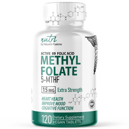 Nutri 5-MTHF L Methylfolate 15MG – 4 Month Supply, 120 Vegan Tablets