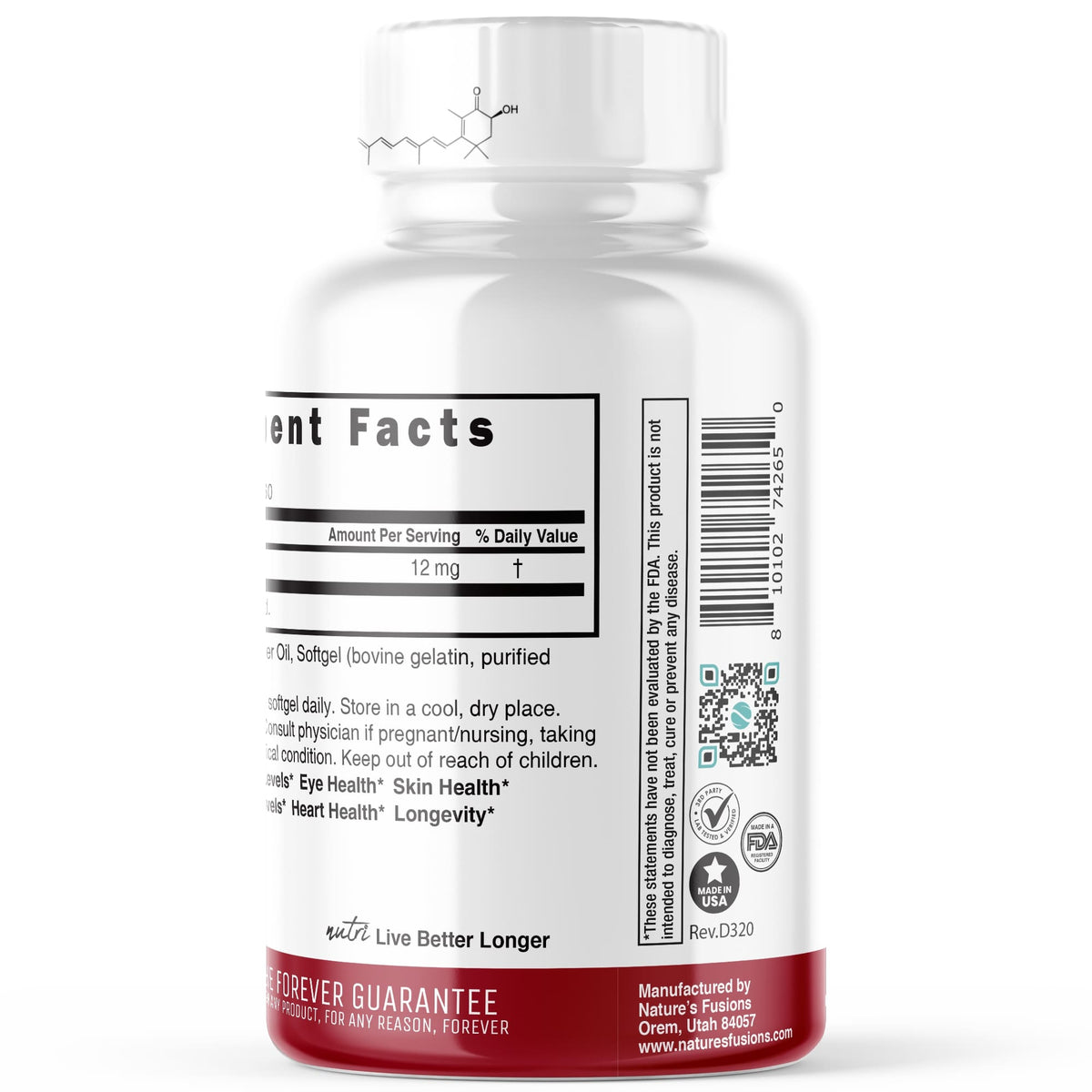 Nutri Astaxanthin 12mg Max Strength –60 Softgels