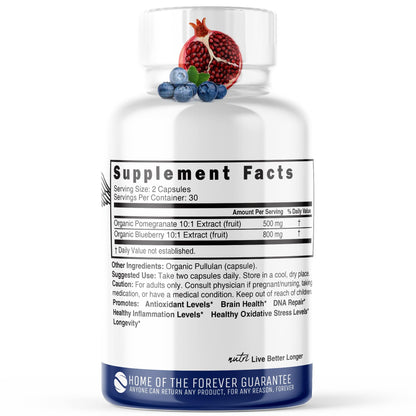 Nutri Blueberry & Pomegranate 10:1 Extracts 1300mg – ORGANIC