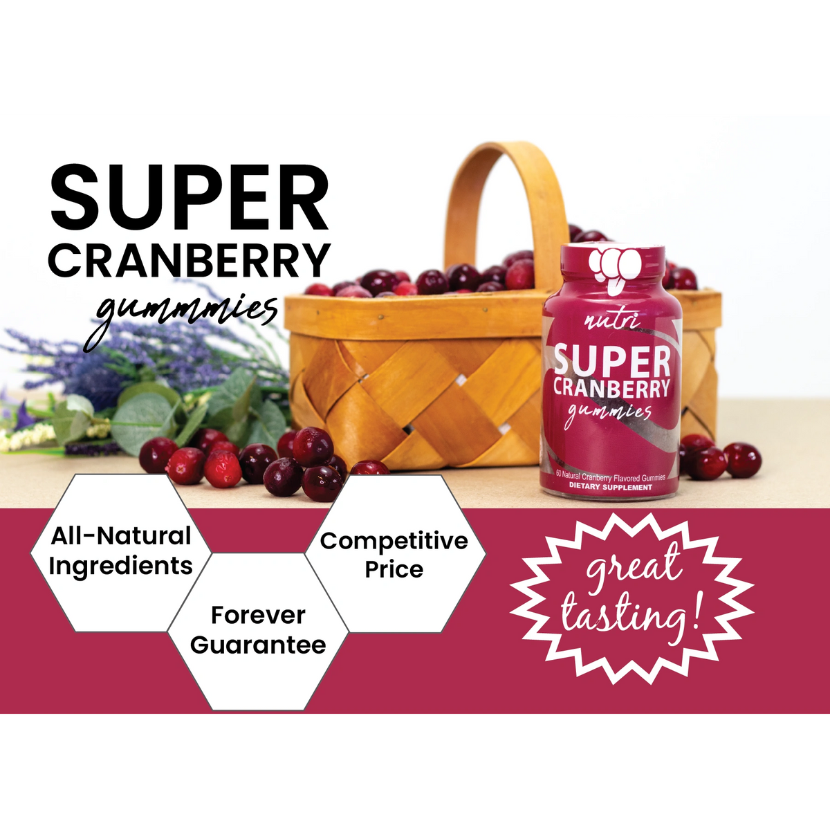 Nutri Super Cranberry Gummies 1,000mg