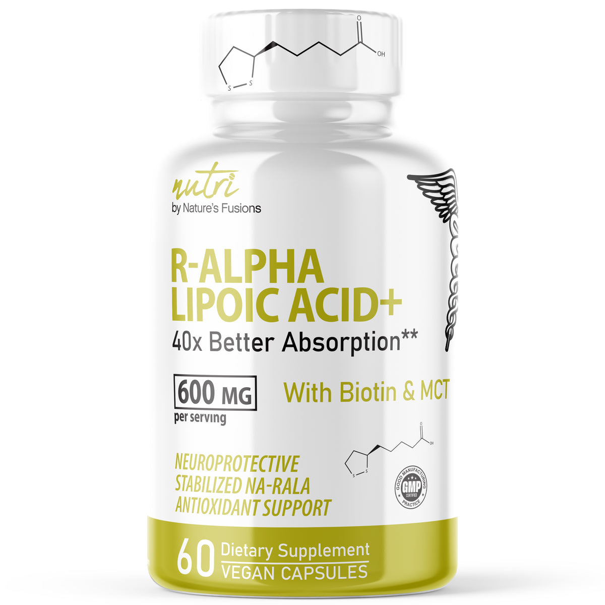 Nutri R Alpha Lipoic Acid 600mg Capsules With Biotin – Stabilized Active Form Of ALA