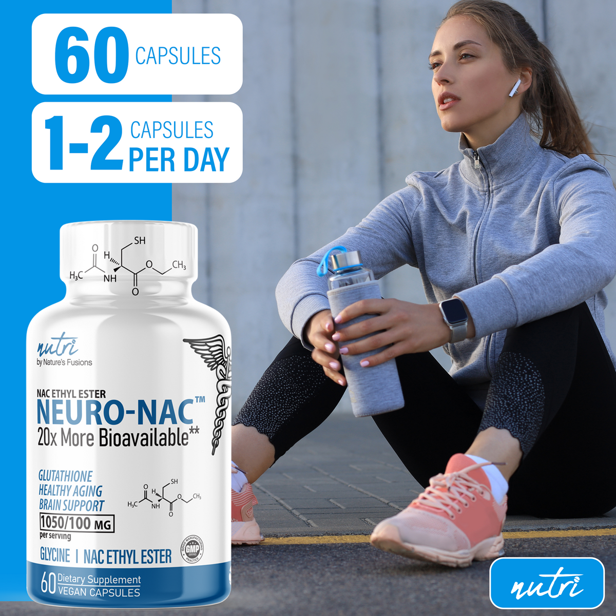 Nutri Neuro NAC: NACET N-Acetyl L-Cysteine Ethyl Ester With Glycine, Molybdenum & Selenium